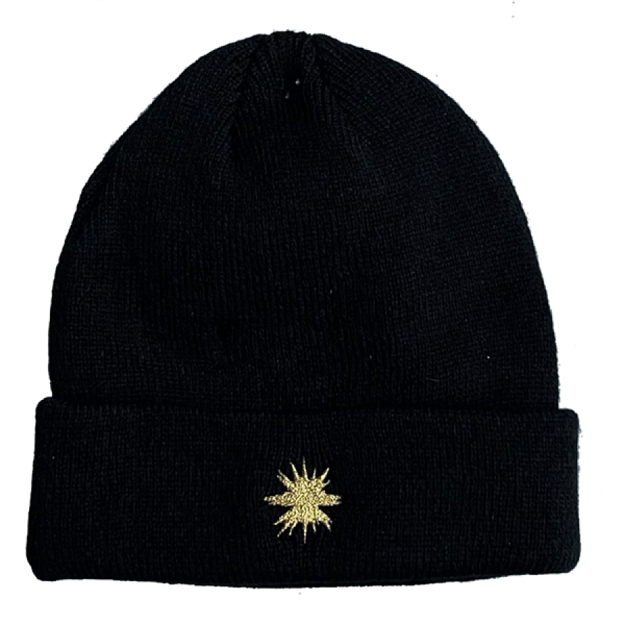 Kinder Beanie – Wintermütze schwarz/rot