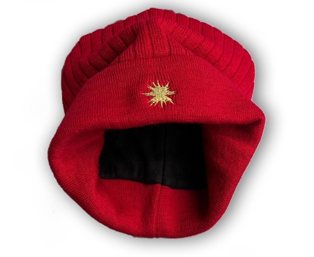 Erwachsenen  Beanie – Wintermütze schwarz/rot