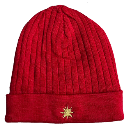 Erwachsenen  Beanie – Wintermütze schwarz/rot